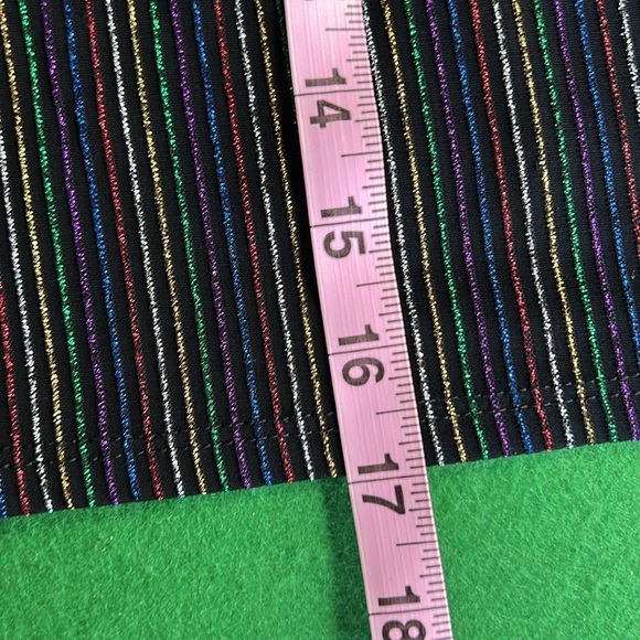 A3 DESIGN TWO PEICE METALLIC NYLON STRIPPED SKIRT AND CROP TOP SET SZ M - Picture 15 of 15